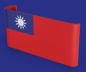  Taiwan Flag Ribbon Banner