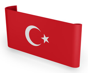 Turkey Flag Ribbon Banner