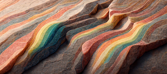 Abstract sandstone vibrant rainbow colors wallpaper background.