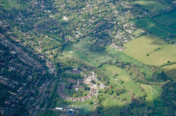 Aerial View of Rickmansworth, Hertfordshire with the Royal Masonic School for Girls - 572178716