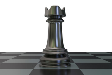 Chess rook on chess board, 3D illustration
