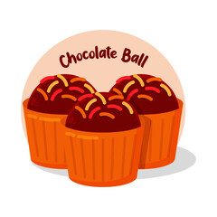 Illustration of Ramadan Eid Al-Fitr Mubarak Chocolate Ball Cookies