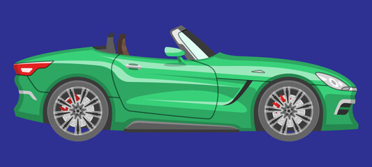double green modern car convertible - obrazy, fototapety, plakaty