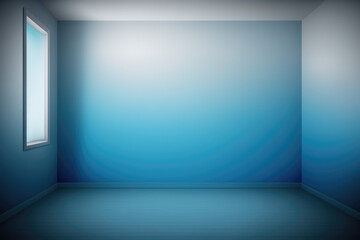Abstract Luxury blue gradient wall and empty studio room background Generative AI