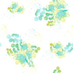 Watercolor hand painted botanical flowers. Aquarelle wild flower for background, texture, wrapper pattern, frame, border or mockup. Artistic botanical illustration