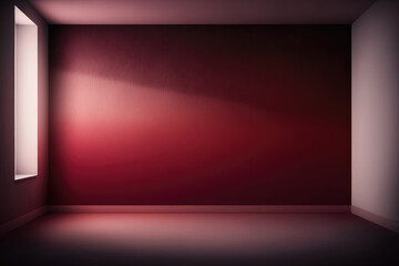 Abstract Luxury red gradient wall and empty studio room background Generative AI