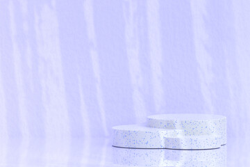 3d rendering - empty space podium for product presentation in minimalist purple color. 