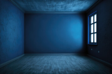 Abstract Luxury blue gradient wall and empty studio room background Generative AI