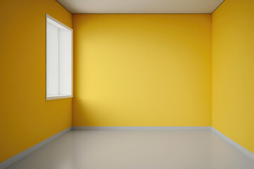 Obraz premium Abstract Luxury Yellow gradient wall and empty studio room background Generative AI