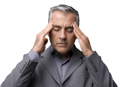 Exhausted corporate businessman