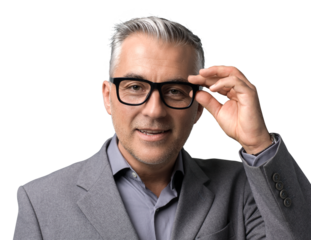 Smart businessman with glasses posing