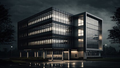 Fototapeta premium Office building exterior. Generative ai