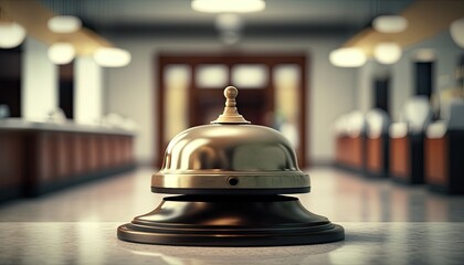 Service bell located at reception. Generative ai