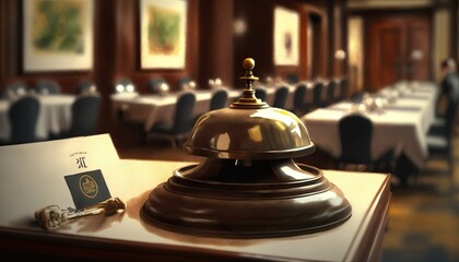 Service bell located at reception. Generative ai