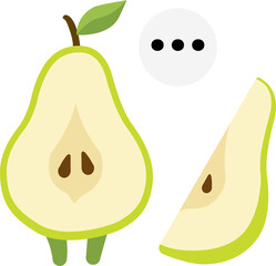 Pear Cartoon Character