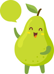 Pear Cartoon Character