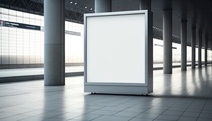 Blank standby advertising billboard in the modern building. Generative ai