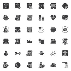 Weight loss vector icons set