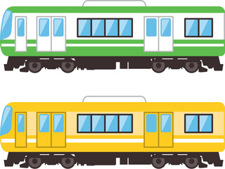 一両編成の電車のイラスト