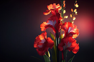 Gladiolus Flowers, Illustration, Generative AI