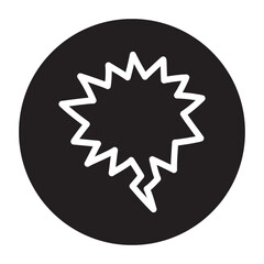 Speech bubble sharp form color line icon.  Communication cloud.