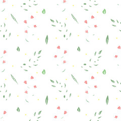 Seamless pattern with flowers. Doodle floral background. Spring pattern