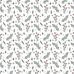 Seamless pattern with flowers. Doodle floral background. Spring pattern