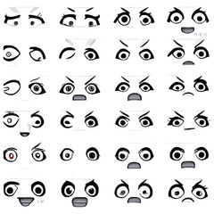 Set of different eyes styles collection