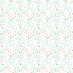 Seamless pattern with flowers. Doodle floral background. Spring pattern