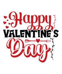 Happy Valentine's Day, Happy valentine shirt print template, 14 February typography design