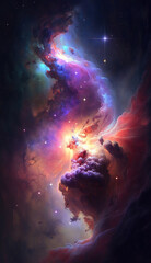 Fototapeta na wymiar Galaxy, supernova, universe wallpaper. AI