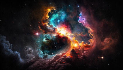 Galaxy, supernova, universe wallpaper. AI
