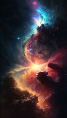 Obraz na płótnie Canvas Galaxy wallpaper. AI