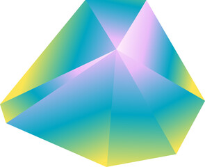 Geometric gradient colorful 3d shape 