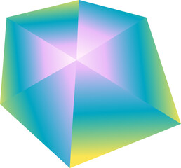 Geometric gradient colorful 3d shape 