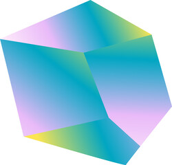 Geometric gradient colorful 3d shape 