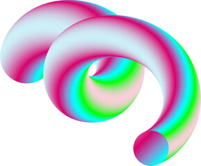 Geometric gradient 3d worm shape 