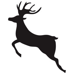 Fototapeta na wymiar silhouette deer jumping 1