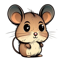 a flat cute mouse logo design in 2d