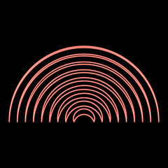Obraz premium Neon radio wave wireless red color vector illustration image flat style