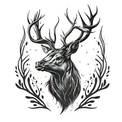 a flat buck head logo illustration in 2d