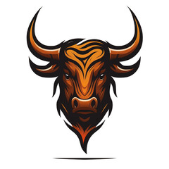 Fototapeta premium a bull head logo illustration on transparent background