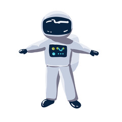 Obraz na płótnie Canvas Astronaut Cartoon Vector Icon Illustration. Science Technology Icon Concept Isolated Premium Vector. Flat Cartoon Style