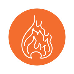 Flames black line icon. Natural element.