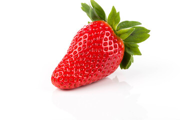 Red ripe strawberry fruits