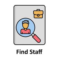 Find staff Outline with fill Color vector icon that can easily modify or edit


