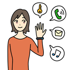 スマートウォッチを活用する女性