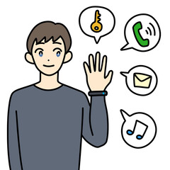 スマートウォッチを活用する男性	