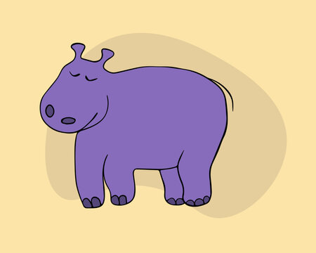 recommend clip art: Vector isolated illustration of hippopotamus with outline.