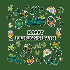 Patrick's Day Irish Mini stickers. Shamrock Stickers for St. Patrick's Day Decoration. St. Patrick's Day Party Favors Supplies Gift